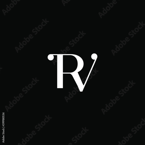 R V letter logo abstract design on black color background. rv monogram