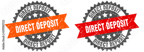 direct deposit band sign. direct deposit grunge stamp set