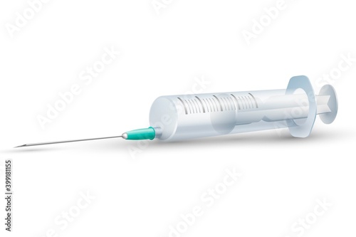 Empty vector syringe on white background