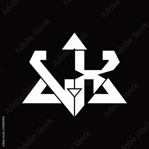 LX Logo monogram isolated with triangle shape design template