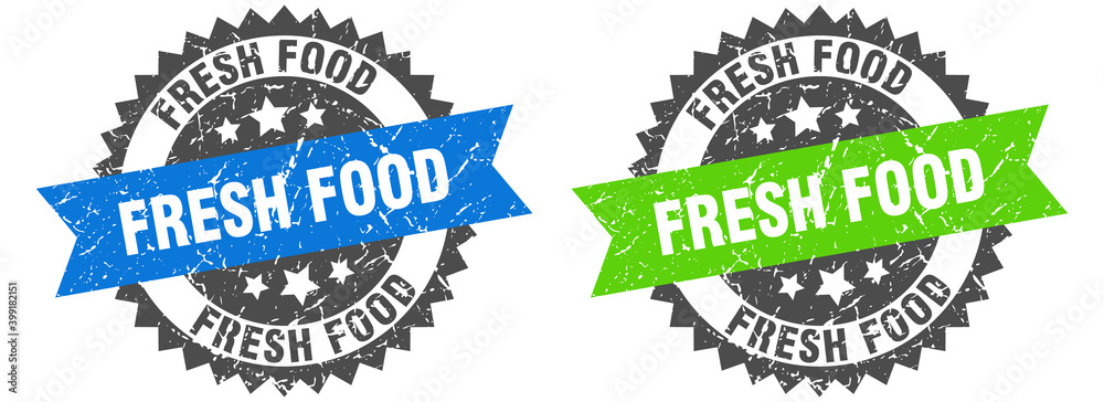 Obraz premium fresh food band sign. fresh food grunge stamp set