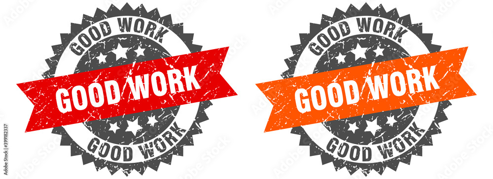 Obraz premium good work band sign. good work grunge stamp set