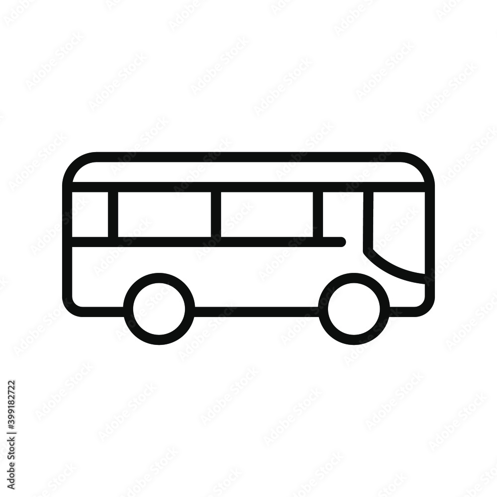 Bus icon. simple silhouette and outline