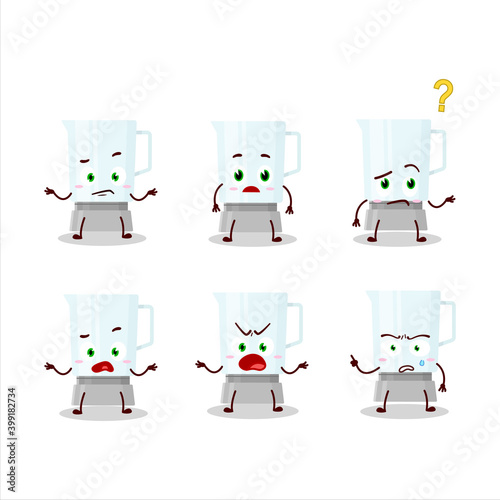 Cartoon character of blender with what expression