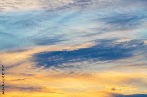 Pastel colors sunrise sky, Quito, Ecuador.