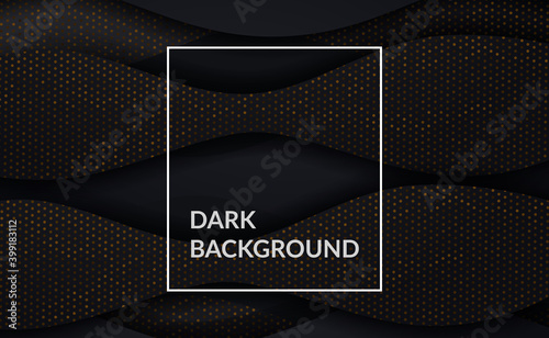 Elegant Sophisticated and luxury dark black background with gold dot detailing