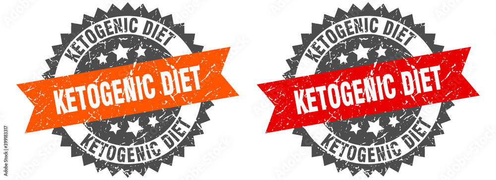 Obraz premium ketogenic diet band sign. ketogenic diet grunge stamp set
