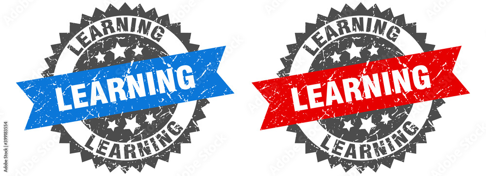 Obraz premium learning band sign. learning grunge stamp set