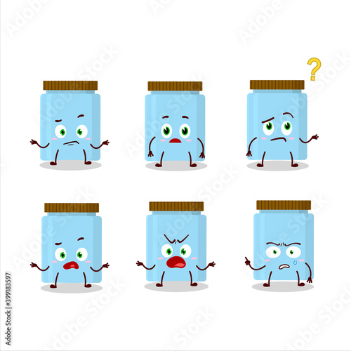 Cartoon character of jar with what expression