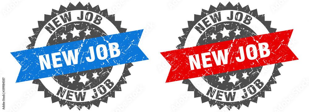 Obraz premium new job band sign. new job grunge stamp set