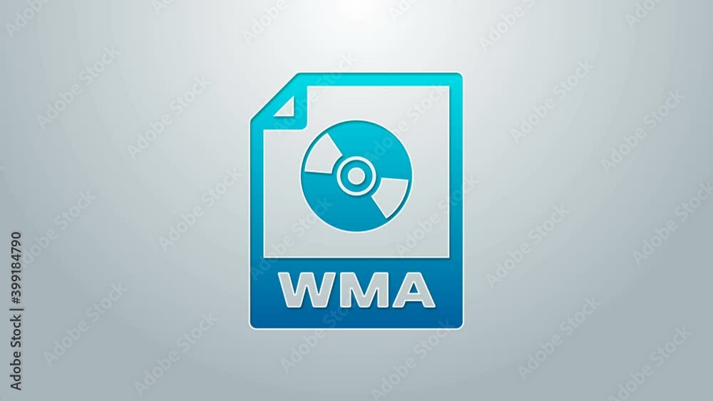 Blue line WMA file document. Download wma button icon isolated on grey background. WMA file symbol. Wma music format sign. 4K Video motion graphic animation Blue line WMA file document. Download wma button icon isolated on grey background. WMA file symbol. Wma music format sign. 4K Video motion graphic animation