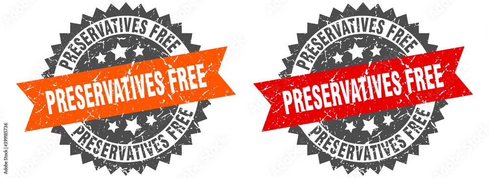 Obraz premium preservatives free band sign. preservatives free grunge stamp set