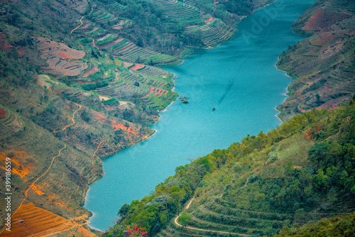 Nho Que River view from Ma Pi Leng Pass, one of the most beautiful are mountain and river in Ha Giang, Vietnam