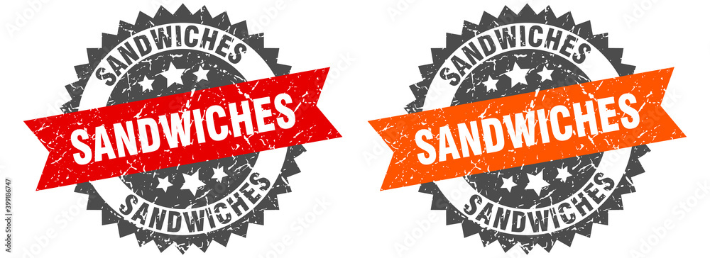 Obraz premium sandwiches band sign. sandwiches grunge stamp set