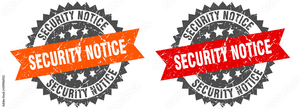 Obraz premium security notice band sign. security notice grunge stamp set