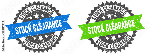 stock clearance band sign. stock clearance grunge stamp set