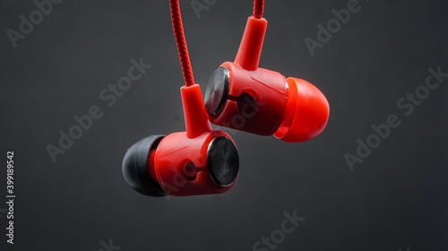 Red handsfree with black background