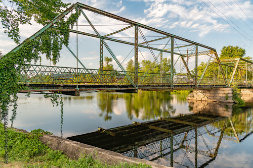Reflection of a Bridge in small town Ontario landscape