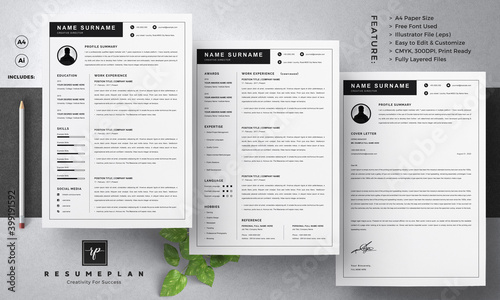 3 Pages Resume Template with Cover Letter