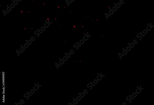 Dark red vector template with crystals, circles, squares.