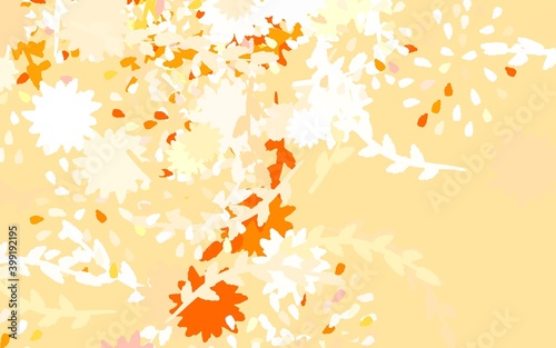 Wallpaper Mural Light Orange vector doodle background with flowers, roses. Torontodigital.ca