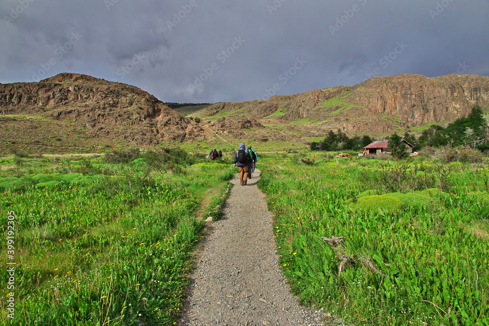 Hiking on Los Glacier national park Fitz Roy, El Chalten, Patagonia, Argentina