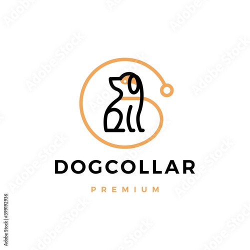 dog collar logo vector icon illustration