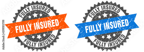 fully insured band sign. fully insured grunge stamp set