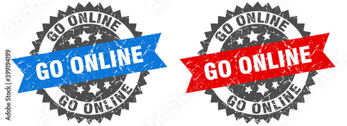 go online band sign. go online grunge stamp set