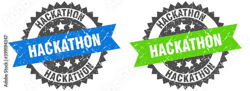 hackathon band sign. hackathon grunge stamp set