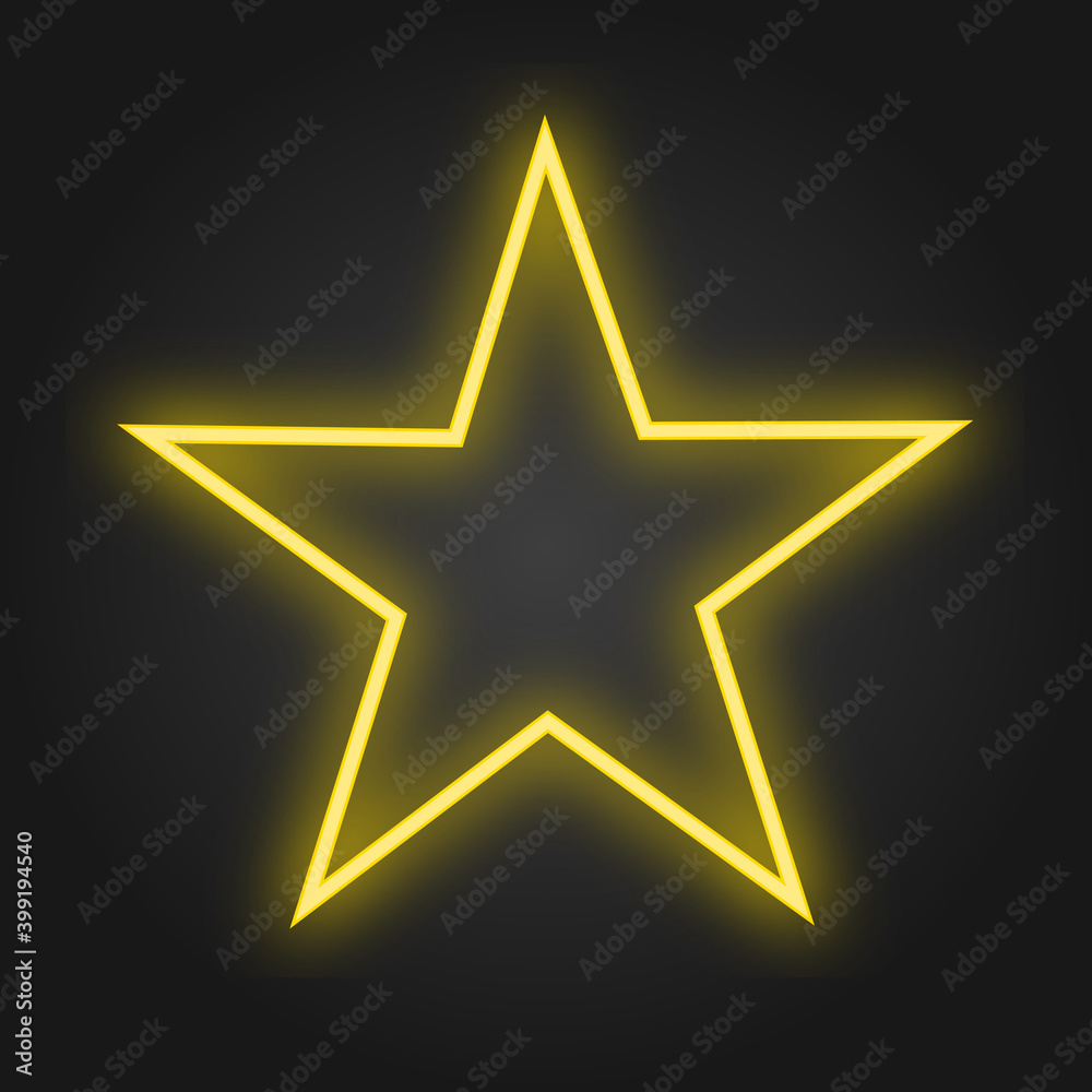 neon sign of five golden stars for decoration neon sign of five golden stars for decoration