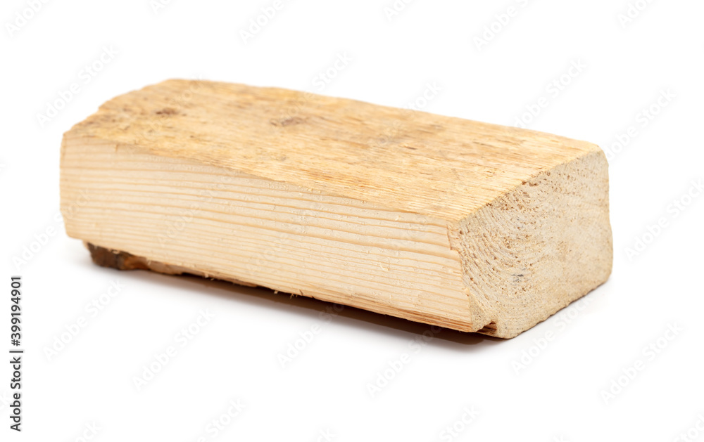 Wooden plank isolated on a white background.