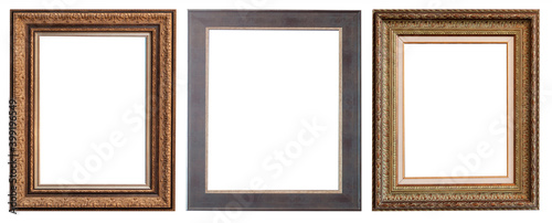 Frames picture baguettes isolated on white background set.