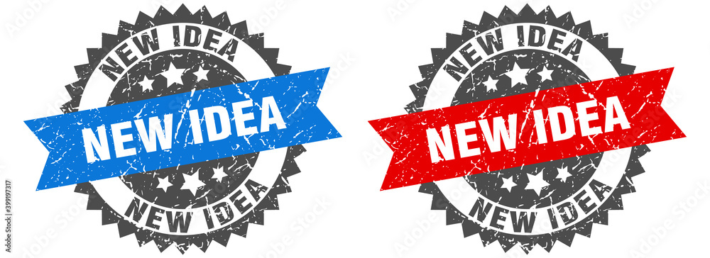 Obraz premium new idea band sign. new idea grunge stamp set