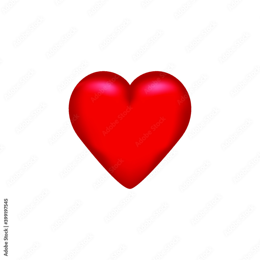 Heart on a white isolated background. Valentine's Day. Love. Vector illustration.