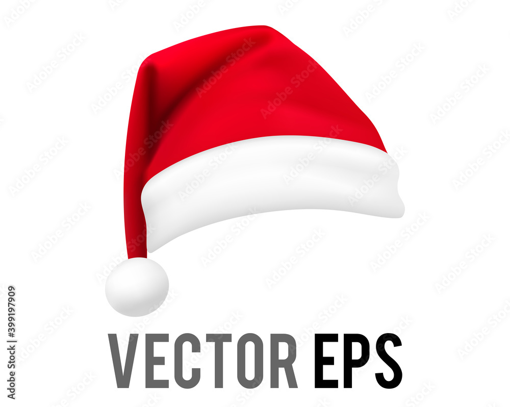 Isolated vector red, white santa claus hat celebrate party icon Isolated vector red, white santa claus hat celebrate party icon