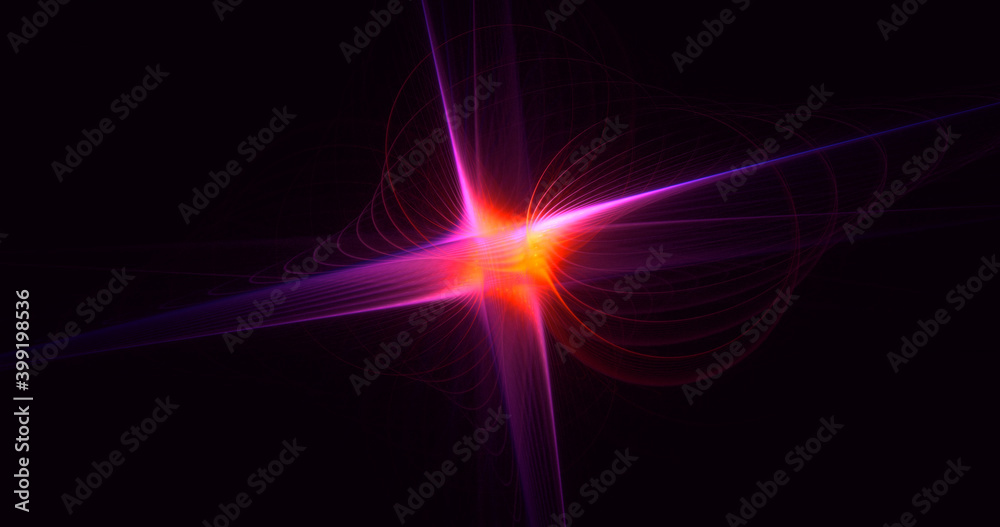 3D rendering abstract colorful fractal light background
