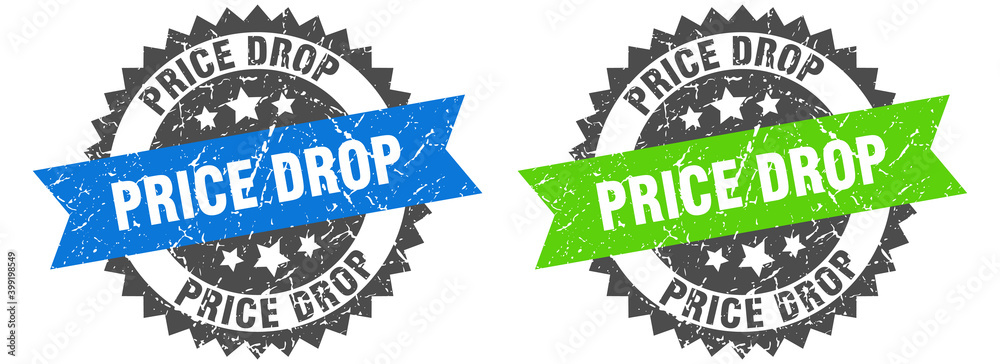 Obraz premium price drop band sign. price drop grunge stamp set