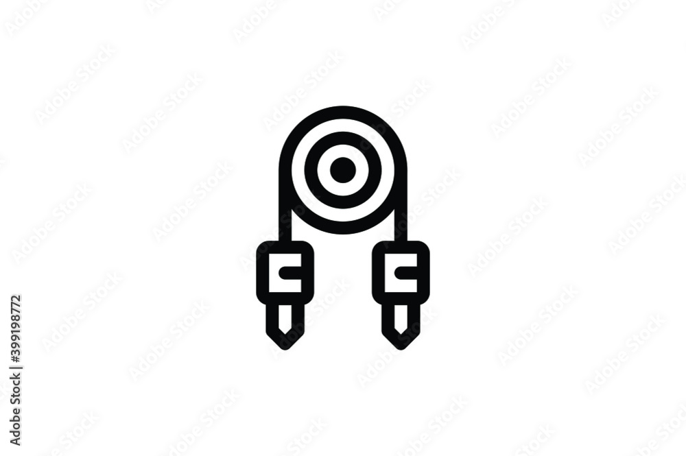 Television Outline Icon - Audio Plug Television Outline Icon - Audio Plug