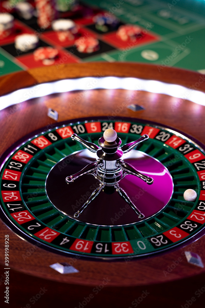 Roulette table close up at the Casino Roulette table close up at the Casino