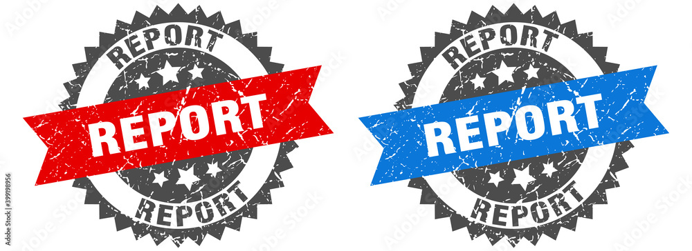 Obraz premium report band sign. report grunge stamp set