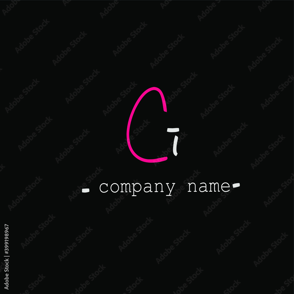 Fototapeta premium Initial ci beauty monogram and elegant logo design