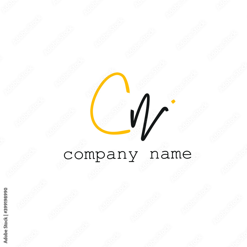 Fototapeta premium Initial cn beauty monogram and elegant logo design