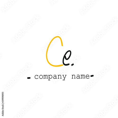 Initial ce beauty monogram and elegant logo design