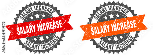 salary increase band sign. salary increase grunge stamp set