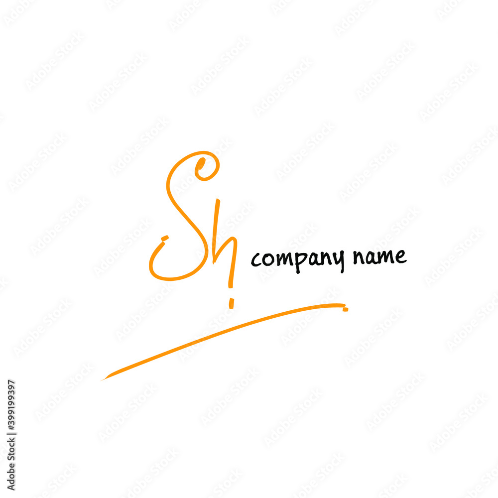 Obraz premium Initial sh beauty monogram and elegant logo design