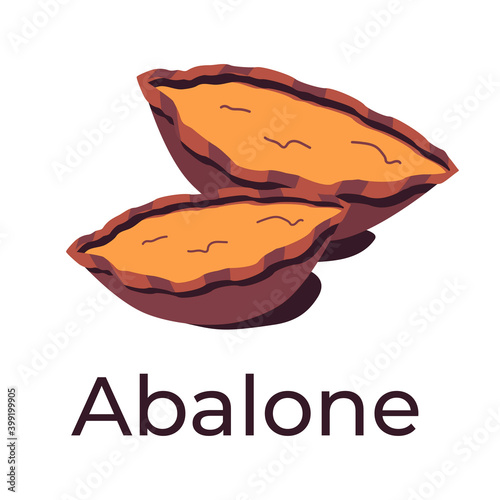 illustration with abalone on jeju island. Jeju-do island symbol. Modern abstract design for packaging, paper, fabric, interior decor, souvenirs, menu and clothes