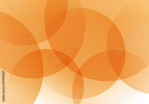 オレンジ色の重なる円のグラデーションの抽象背景素材