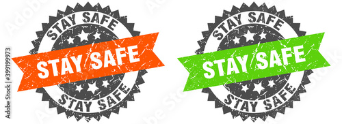 stay safe band sign. stay safe grunge stamp set