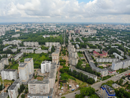 Aerial view of the unfinished street Surikov (Kirov, Russia)